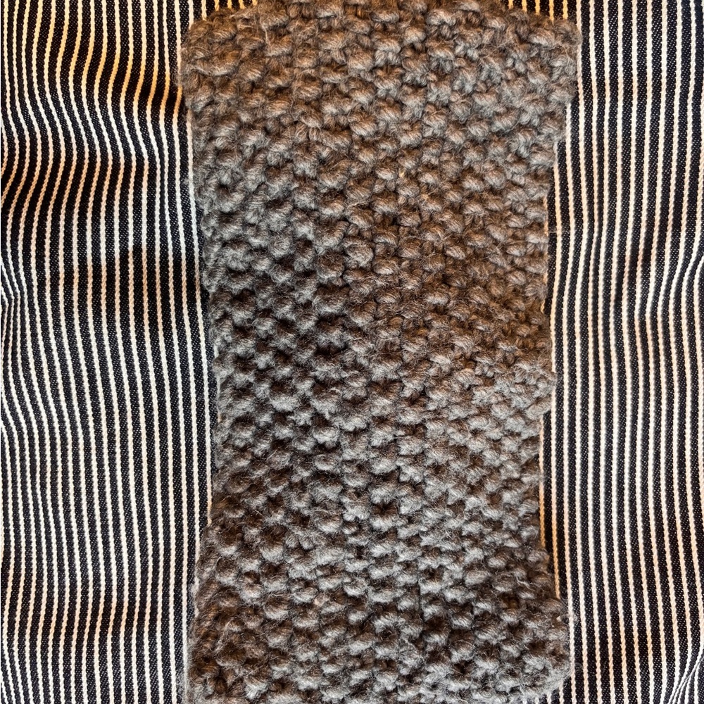 Handmade Textured Gray Knit Scarf